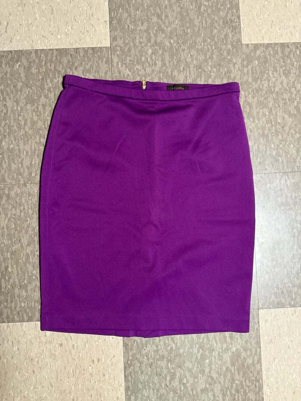 The Limited Purple Pencil Skirt with Exposed Back Zipper